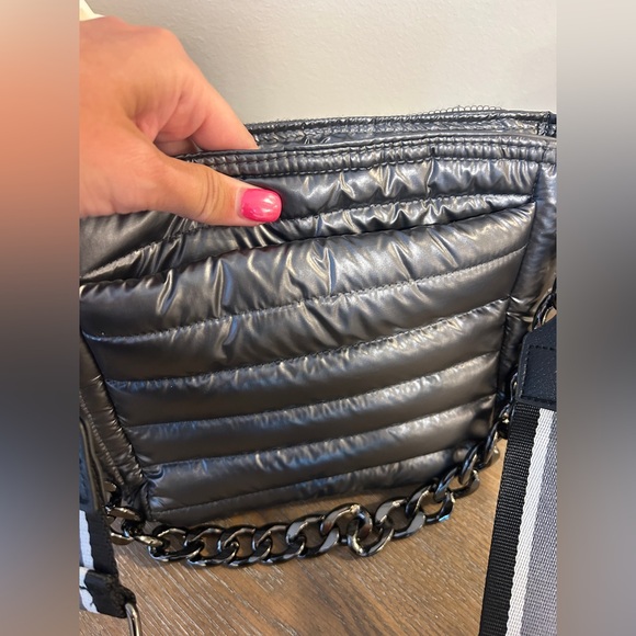 THINK ROYLN Shiny gunmetal gray Crossbody Bag with two straps! - Picture 9 of 13